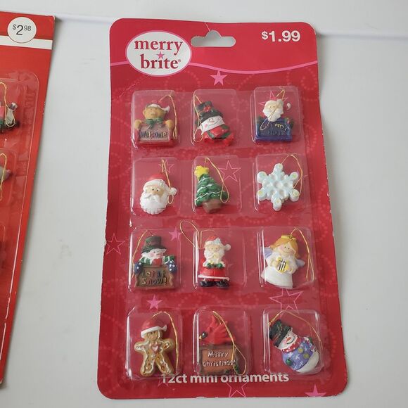 Vintage New Old Stock Mini Christmas Tree Ornaments CVS Merry Brite Best Value - Picture 5 of 13